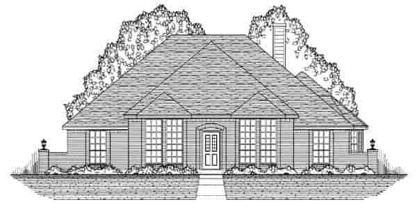 European, Traditional House Plan 60822 with 3 Beds, 2 Baths, 2 Car Garage Picture 4