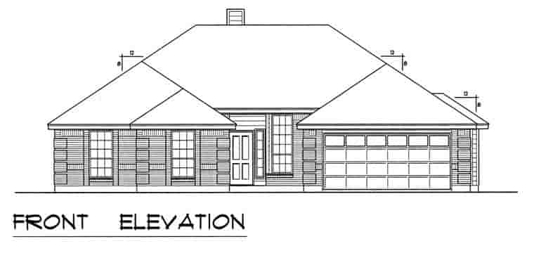 Traditional House Plan 60826 with 4 Beds, 2 Baths, 2 Car Garage Picture 4