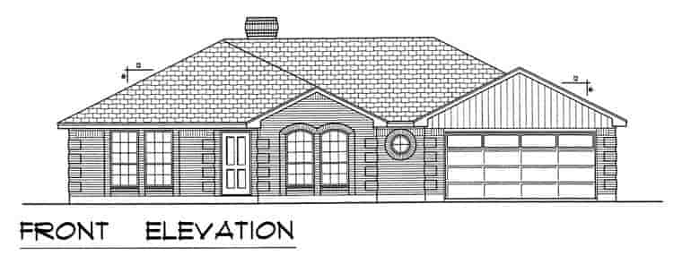 European, Traditional House Plan 60827 with 3 Beds, 2 Baths, 2 Car Garage Picture 3