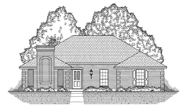 European, Traditional House Plan 60829 with 3 Beds, 2 Baths, 2 Car Garage Picture 4