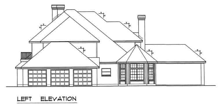 European, Traditional House Plan 60831 with 5 Beds, 5 Baths, 3 Car Garage Picture 1