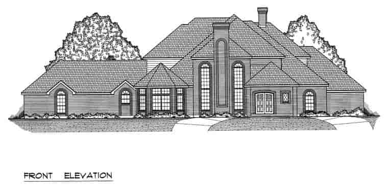 European, Traditional House Plan 60831 with 5 Beds, 5 Baths, 3 Car Garage Picture 3