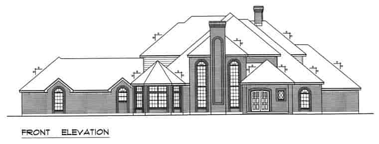 European, Traditional House Plan 60831 with 5 Beds, 5 Baths, 3 Car Garage Picture 4