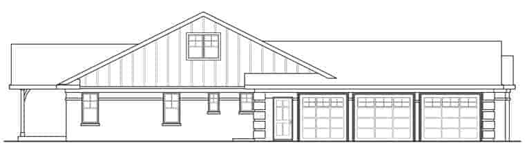 Contemporary, Ranch, Traditional, Tudor House Plan 60917 with 3 Beds, 3 Baths, 3 Car Garage Picture 1
