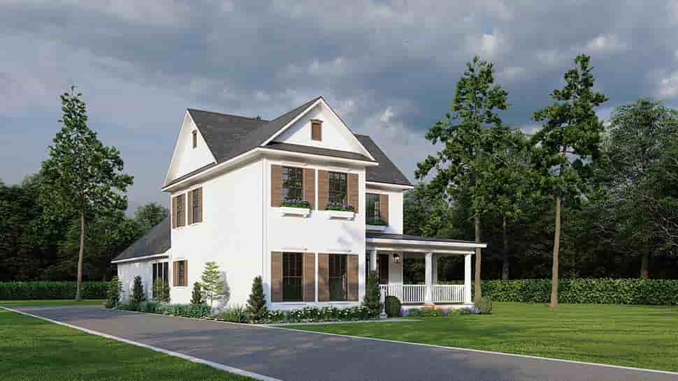 Country, Farmhouse, Southern House Plan 61001 with 4 Beds, 3 Baths, 2 Car Garage Picture 3