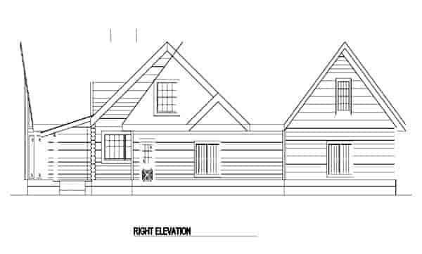 Log House Plan 61144 with 3 Beds, 2 Baths, 3 Car Garage Picture 2