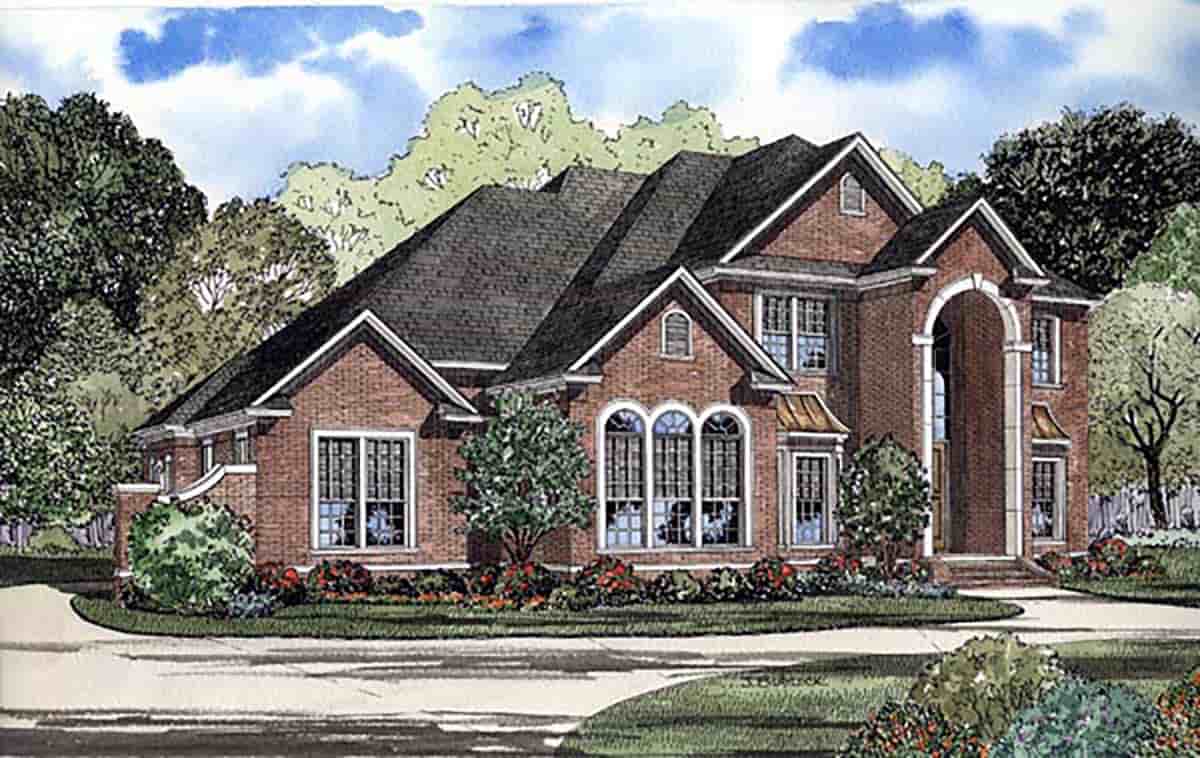 European House Plan 61204 with 5 Beds, 5 Baths, 3 Car Garage Picture 1