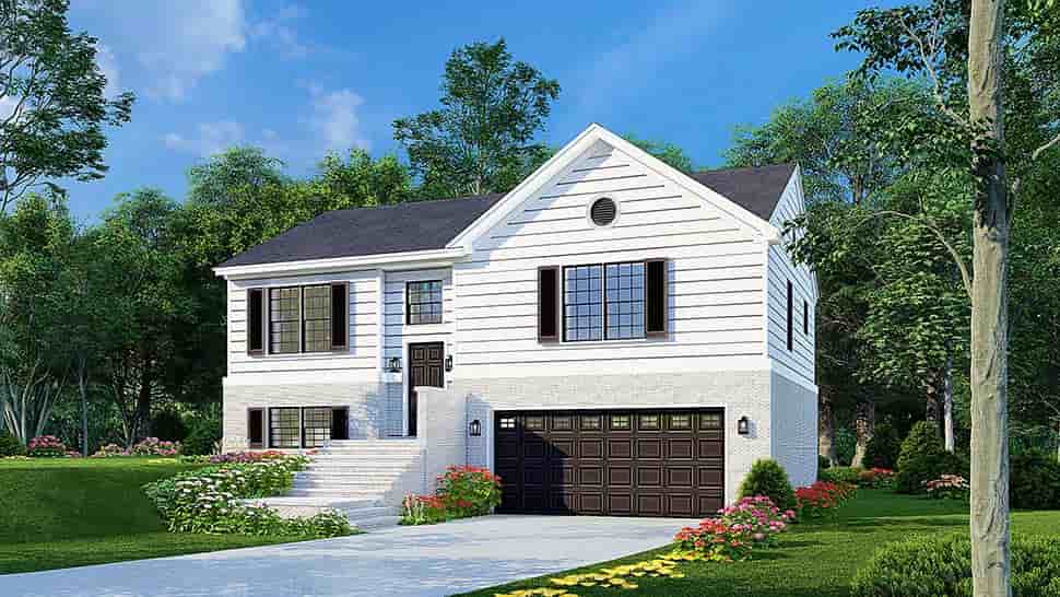 Colonial, Narrow Lot House Plan 61212 with 4 Beds, 3 Baths, 2 Car Garage Picture 2
