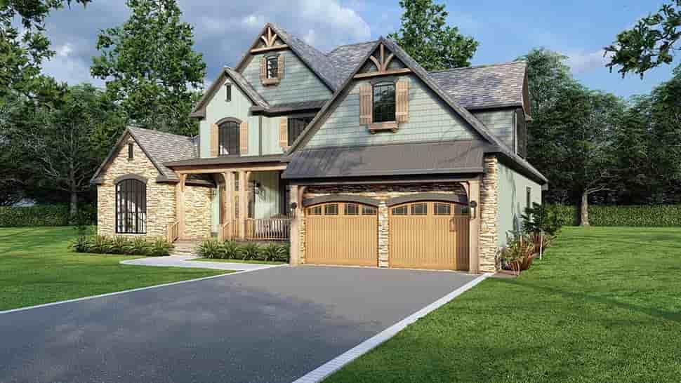 Craftsman, Traditional House Plan 61333 with 3 Beds, 3 Baths, 2 Car Garage Picture 3
