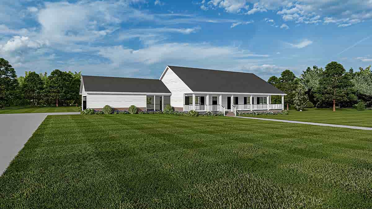 Country, One-Story, Ranch, Southern House Plan 61392 with 3 Beds, 2 Baths, 2 Car Garage Picture 2