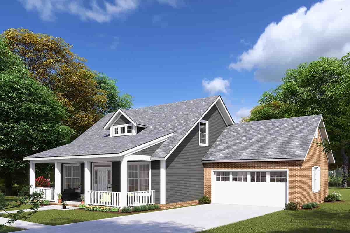 Cape Cod, Country, Southern House Plan 61402 with 3 Beds, 3 Baths, 2 Car Garage Picture 1
