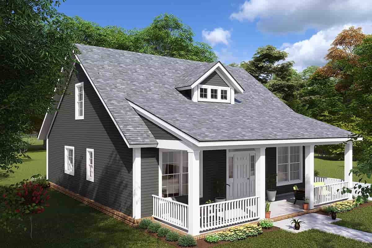 Cape Cod, Country, Southern House Plan 61402 with 3 Beds, 3 Baths, 2 Car Garage Picture 2