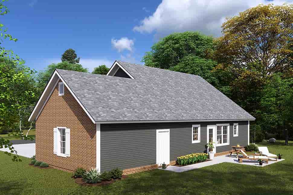 Cape Cod, Country, Southern House Plan 61402 with 3 Beds, 3 Baths, 2 Car Garage Picture 4
