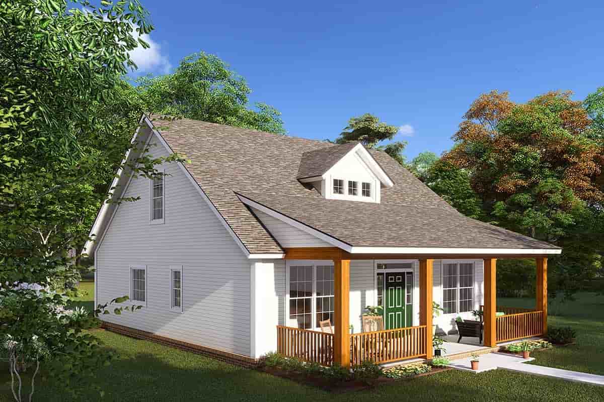 Cabin, Cape Cod, Southern House Plan 61405 with 3 Beds, 3 Baths Picture 2