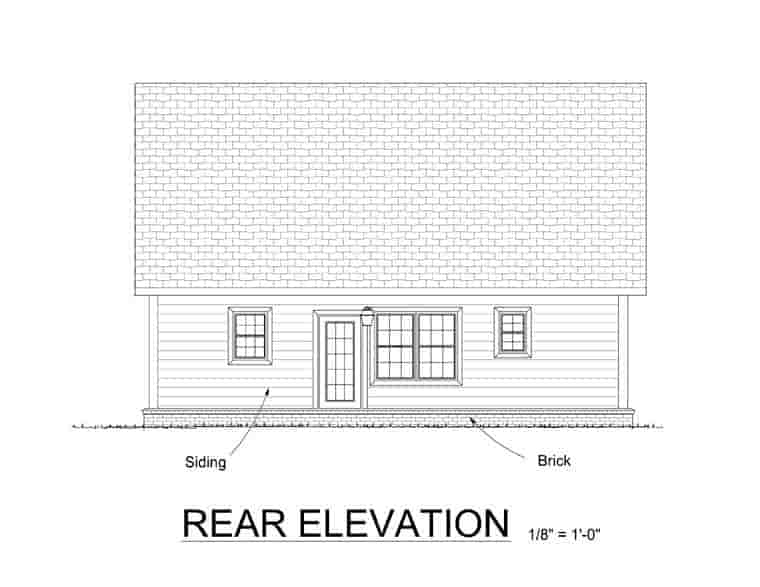 Cabin, Cape Cod, Southern House Plan 61405 with 3 Beds, 3 Baths Picture 8