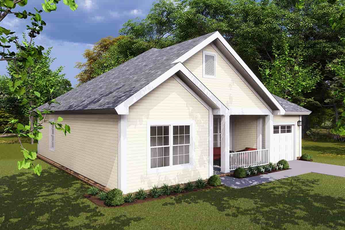 Traditional House Plan 61408 with 3 Beds, 2 Baths, 1 Car Garage Picture 2