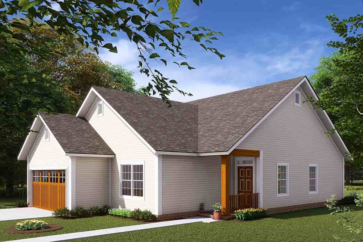 Craftsman, Traditional House Plan 61409 with 3 Beds, 2 Baths, 2 Car Garage Picture 1