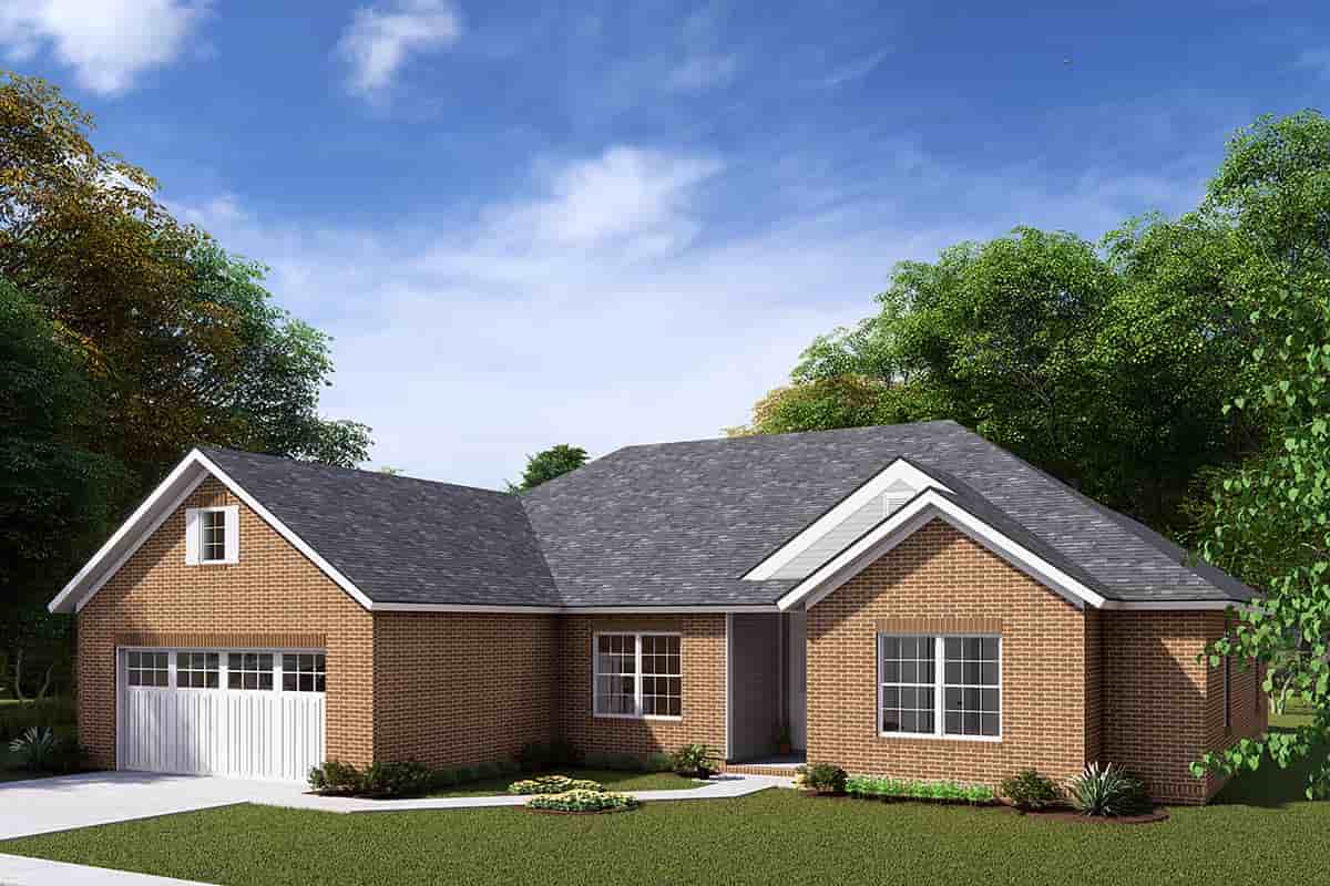 Traditional House Plan 61418 with 5 Beds, 3 Baths, 2 Car Garage Picture 1