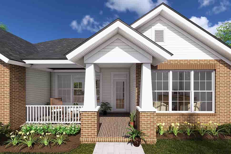 Bungalow, Traditional House Plan 61445 with 4 Beds, 3 Baths, 3 Car Garage Picture 3