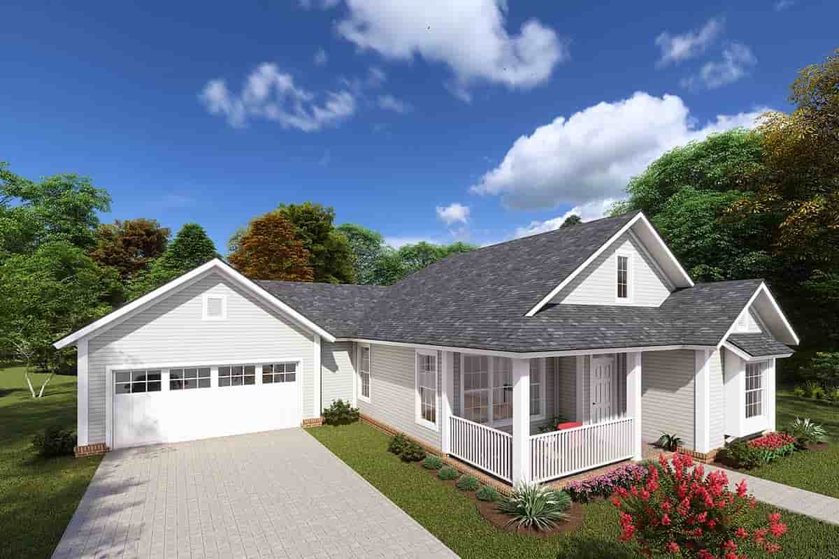 Traditional House Plan 61446 with 3 Beds, 2 Baths, 2 Car Garage Picture 2