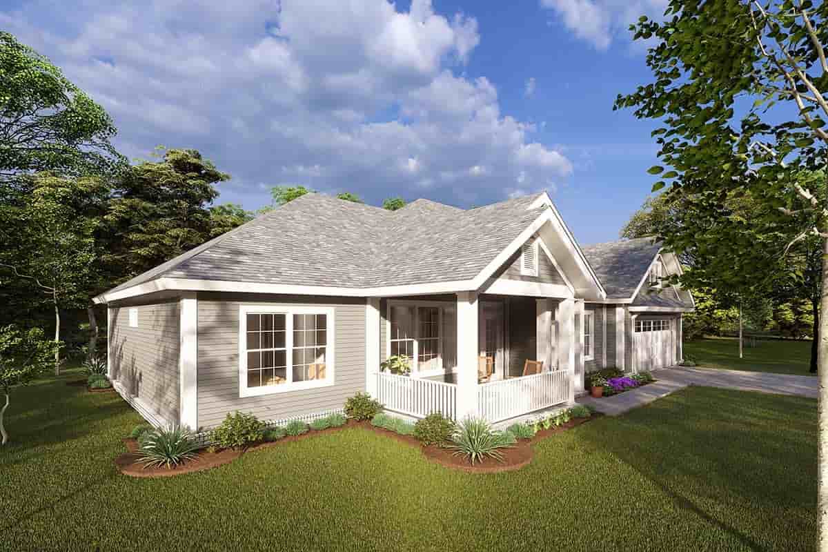 Cottage, Craftsman, Traditional House Plan 61459 with 3 Beds, 2 Baths, 2 Car Garage Picture 2