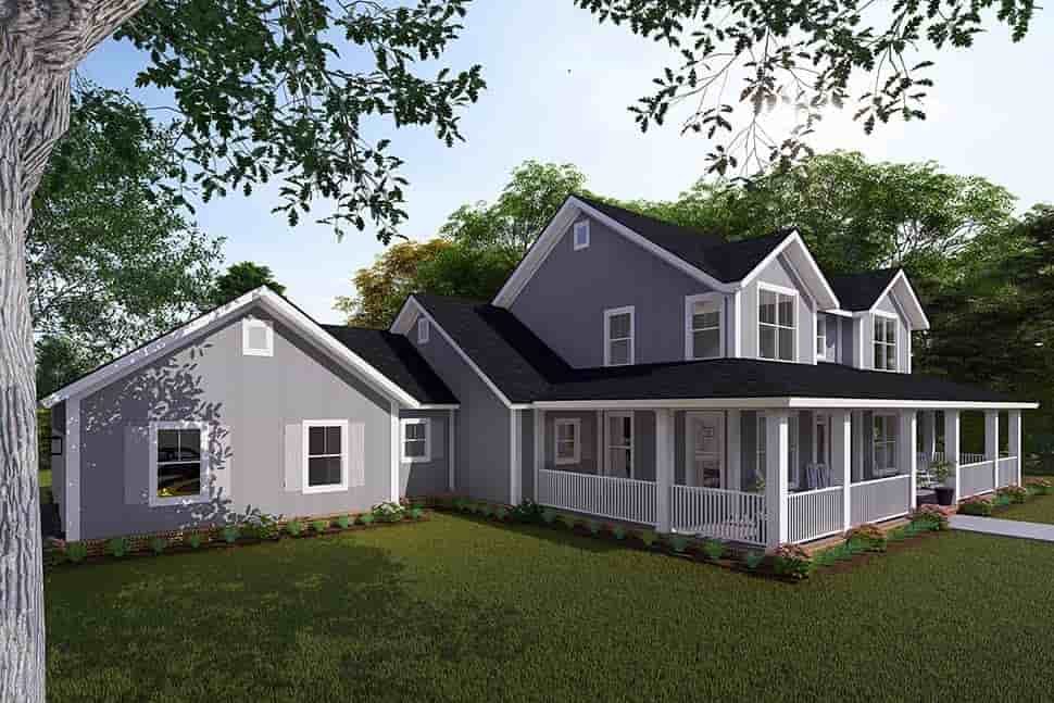Cape Cod, Country, Farmhouse, Southern House Plan 61470 with 4 Beds, 4 Baths, 3 Car Garage Picture 3