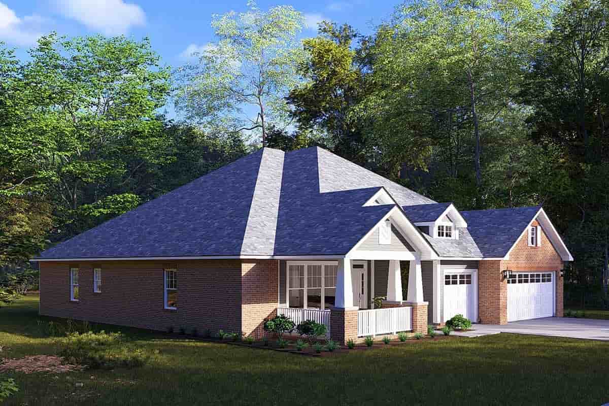 Bungalow, Cottage, Country, Traditional House Plan 61473 with 4 Beds, 4 Baths, 3 Car Garage Picture 2