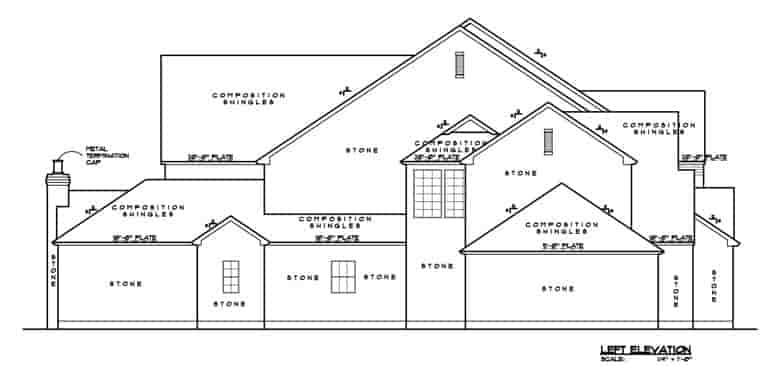 Tudor House Plan 61845 with 4 Beds, 5 Baths, 3 Car Garage Picture 1