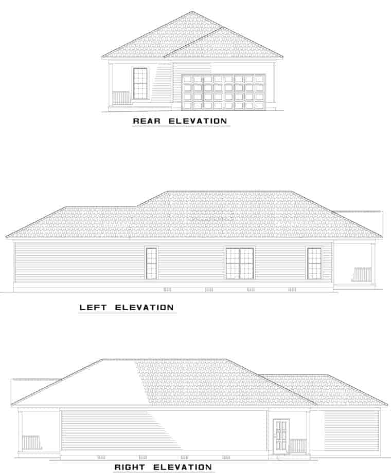 Country, Southern House Plan 62096 with 2 Beds, 2 Baths, 2 Car Garage Picture 2