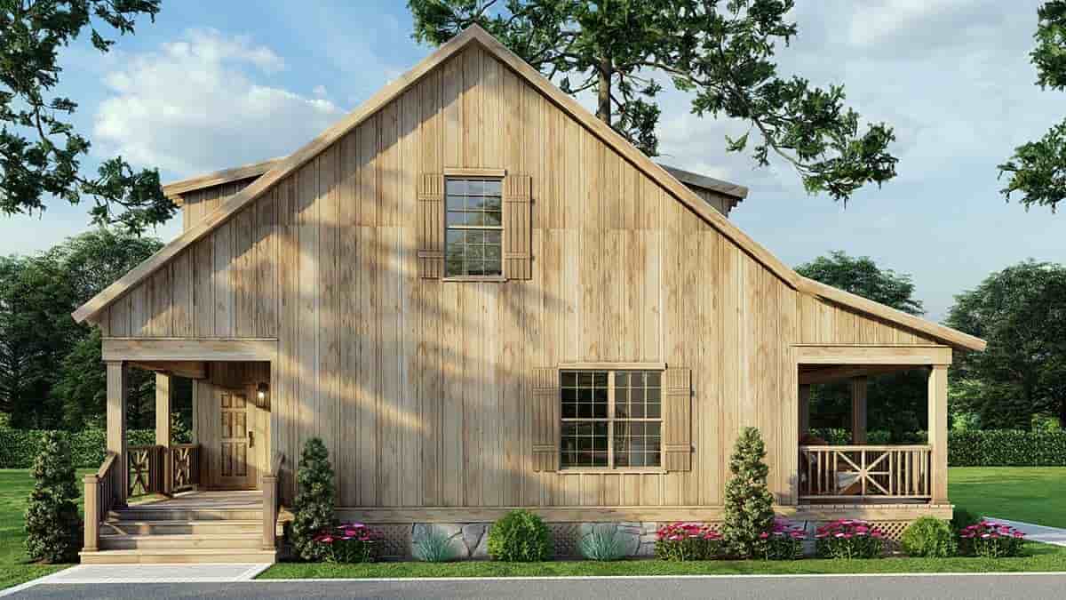 Cabin, Country, Southern House Plan 62118 with 2 Beds, 2 Baths Picture 2