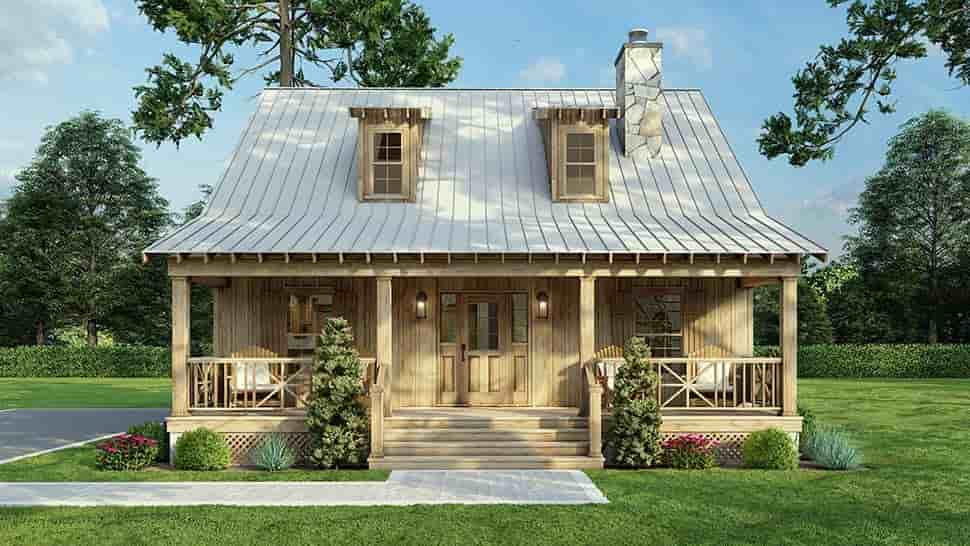 Cabin, Country, Southern House Plan 62118 with 2 Beds, 2 Baths Picture 3