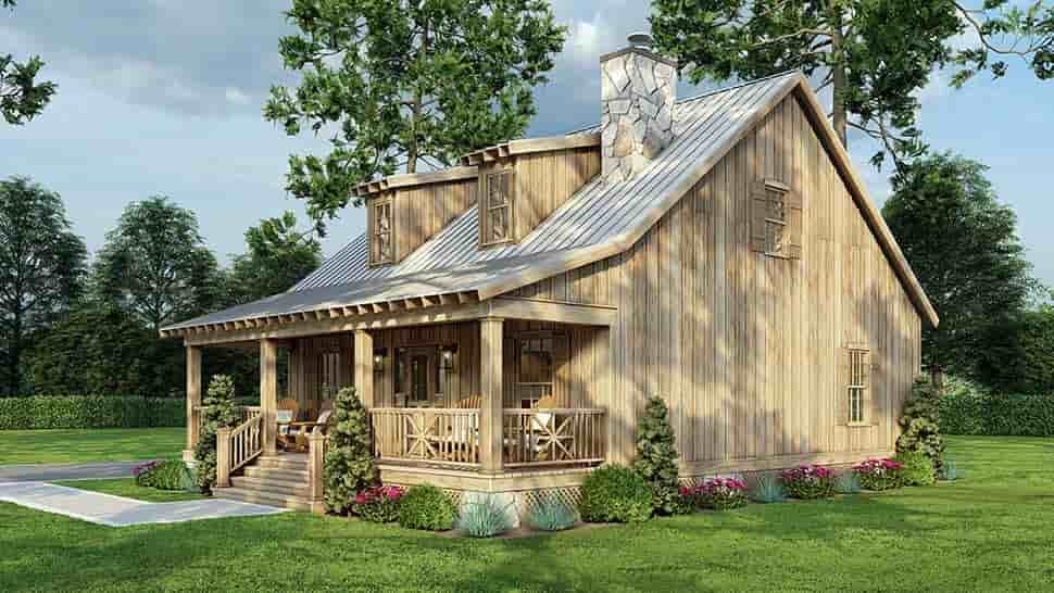 Cabin, Country, Southern House Plan 62118 with 2 Beds, 2 Baths Picture 4
