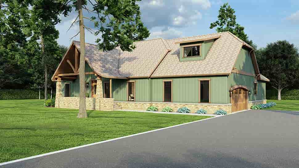 Bungalow, Country, Craftsman, One-Story House Plan 62148 with 3 Beds, 2 Baths, 2 Car Garage Picture 4