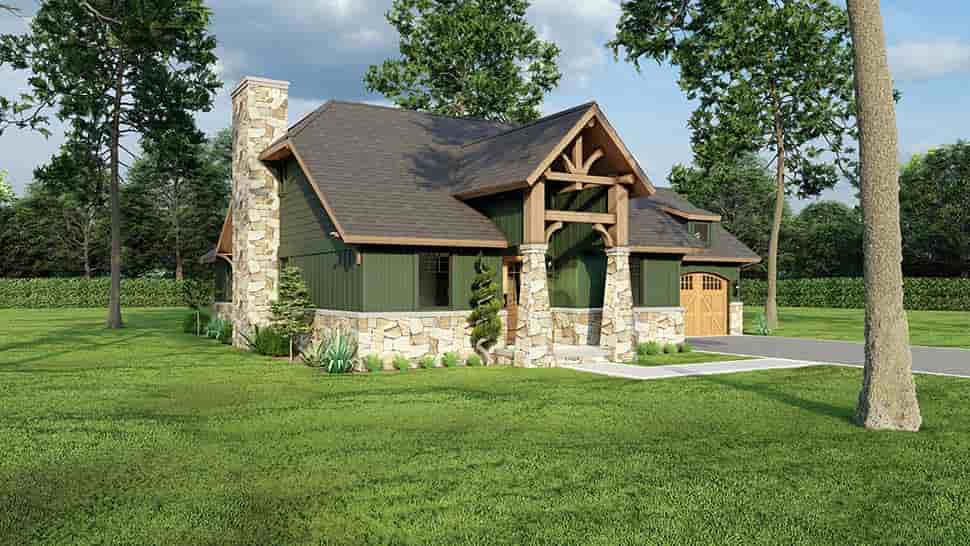 Bungalow, Cabin, Country, Craftsman, One-Story House Plan 62181 with 3 Beds, 2 Baths, 2 Car Garage Picture 3