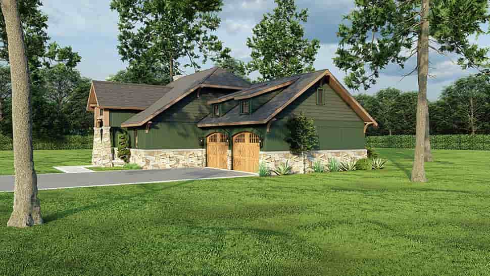 Bungalow, Cabin, Country, Craftsman, One-Story House Plan 62181 with 3 Beds, 2 Baths, 2 Car Garage Picture 4