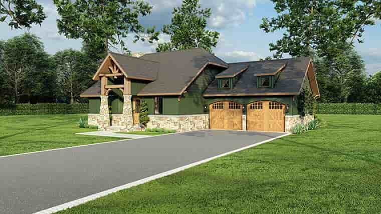 Bungalow, Cabin, Country, Craftsman, One-Story House Plan 62181 with 3 Beds, 2 Baths, 2 Car Garage Picture 5