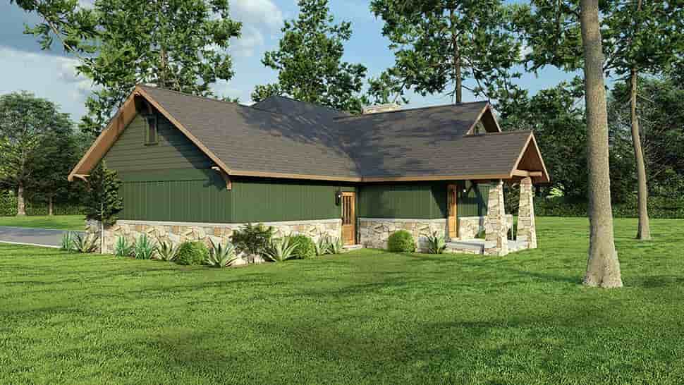 Bungalow, Cabin, Country, Craftsman, One-Story House Plan 62181 with 3 Beds, 2 Baths, 2 Car Garage Picture 6