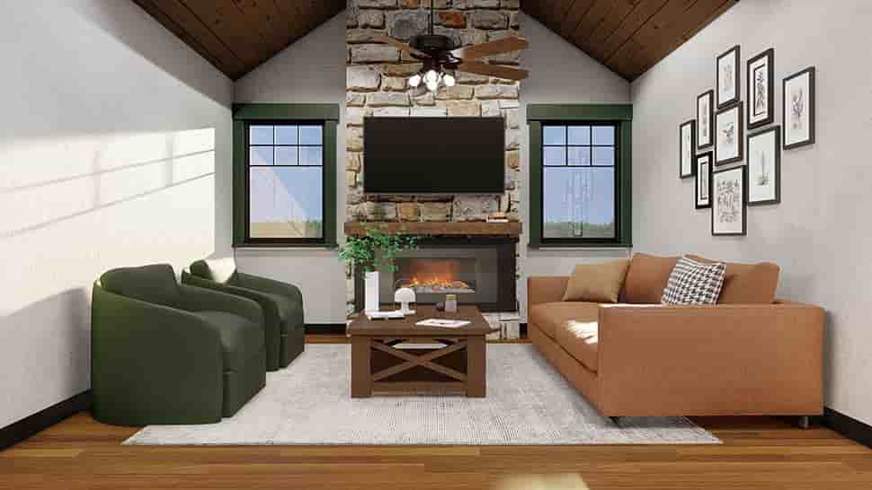 Bungalow, Cabin, Country, Craftsman, One-Story House Plan 62181 with 3 Beds, 2 Baths, 2 Car Garage Picture 8