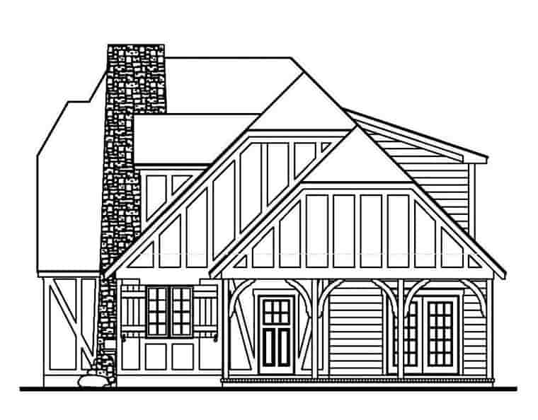 Tudor House Plan 62407 with 4 Beds, 2 Baths Picture 2