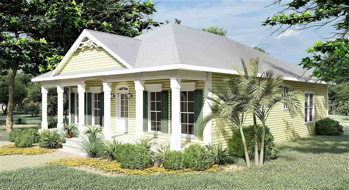 Colonial, One-Story, Southern House Plan 64531 with 3 Beds, 2 Baths Picture 1