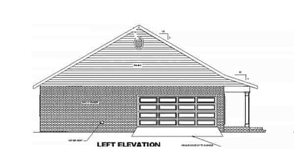 Country, Southern House Plan 64551 with 3 Beds, 2 Baths, 2 Car Garage Picture 2