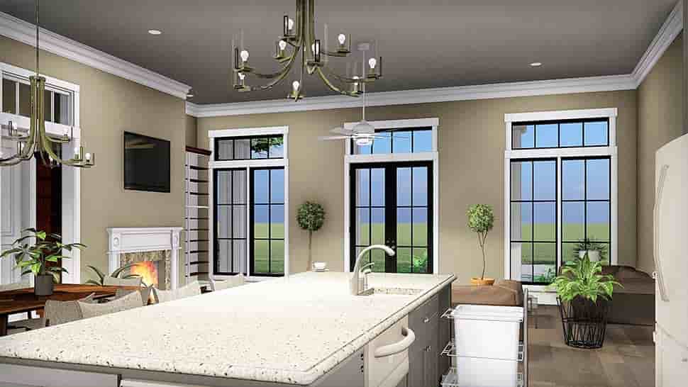 Colonial, Country, Southern House Plan 64599 with 3 Beds, 2 Baths, 2 Car Garage Picture 3