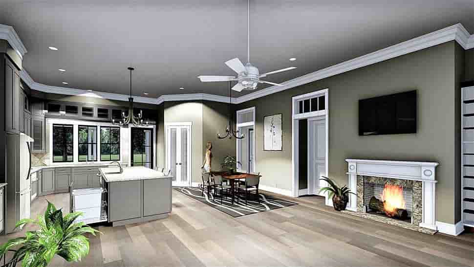 Colonial, Country, Southern House Plan 64599 with 3 Beds, 2 Baths, 2 Car Garage Picture 4