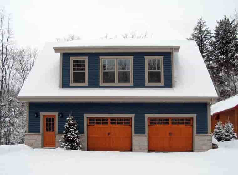 Country, Craftsman, Traditional 2 Car Garage Apartment Plan 64902 with 2 Beds, 2 Baths Picture 1