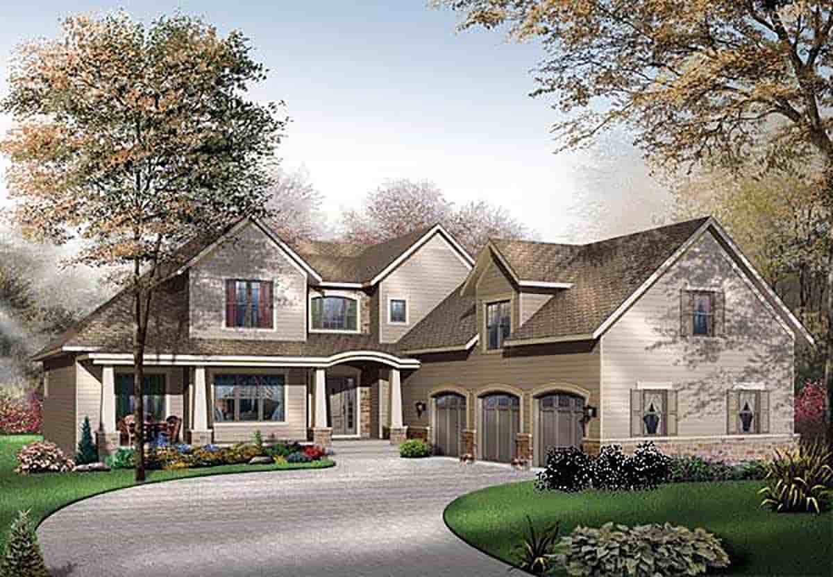 Traditional House Plan 65104 with 4 Beds, 4 Baths, 3 Car Garage Picture 1