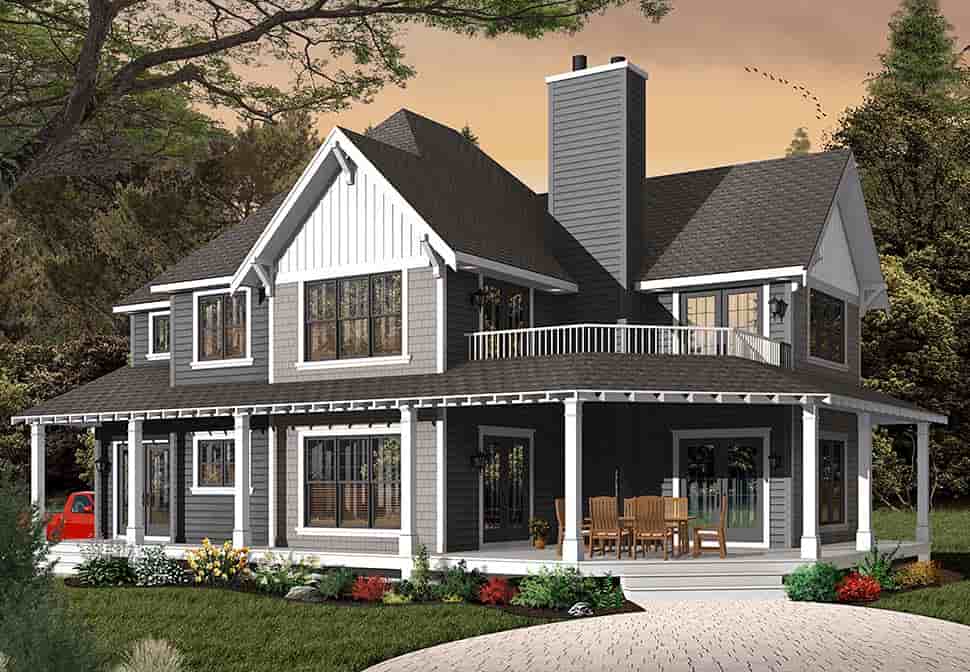 Country, Craftsman, Farmhouse House Plan 65231 with 3 Beds, 3 Baths, 2 Car Garage Picture 1