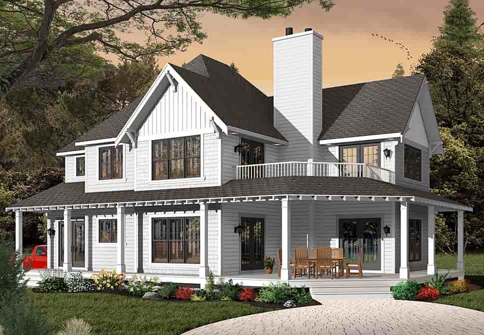 Country, Craftsman, Farmhouse House Plan 65231 with 3 Beds, 3 Baths, 2 Car Garage Picture 2