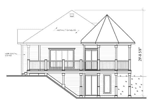 Bungalow, Cabin, Coastal, Country, Victorian House Plan 65263 with 1 Beds, 1 Baths Picture 1