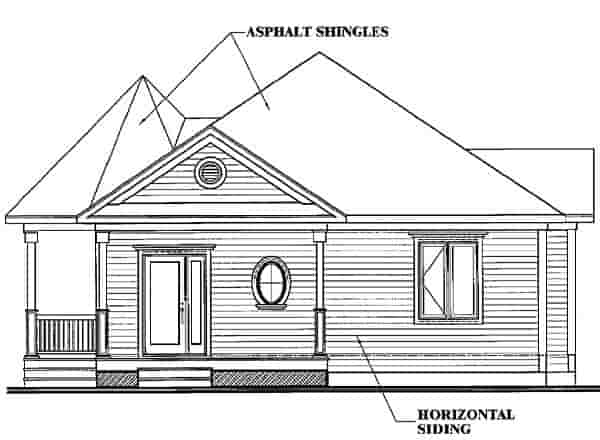 Bungalow, Cabin, Coastal, Country, Victorian House Plan 65263 with 1 Beds, 1 Baths Picture 2