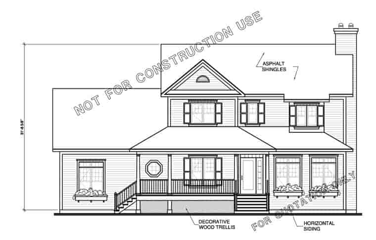 Farmhouse House Plan 65473 with 3 Beds, 3 Baths, 3 Car Garage Picture 3